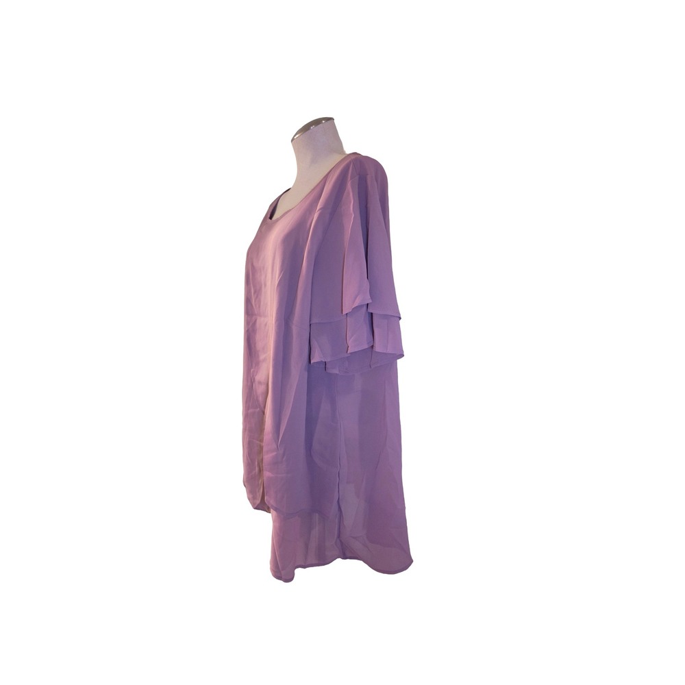 BloomChic Lavender Sheer Chiffon Blouse Top Plus Size 22-24 NWT Asymmetrical - Picture 4 of 8